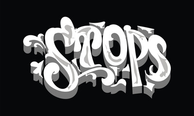 STOPS lettering custom style design