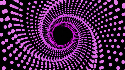 Sci-fi futuristic circular dots hi-tech rotating tunnel background, sci-fi colorful dots tunnel background