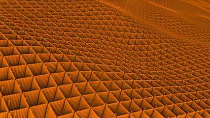 Orange color 3d cube forming wave pattern simple and classy background, minimal shapes geometrical...