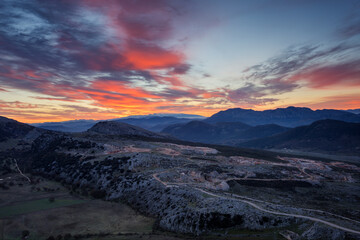 Puesta sol Sierras subbéticas, Priego de Córdoba