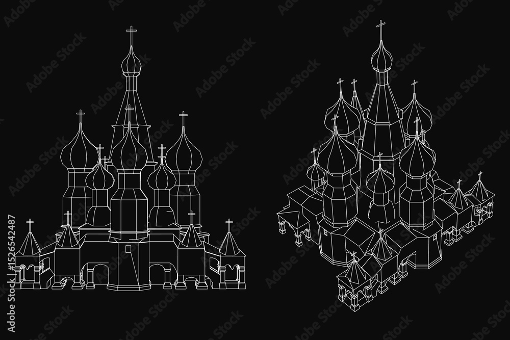 Poster the two images show a building with a lot of detail, including a cross on top. the first image is a 