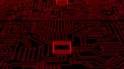 Hi-tech 3d circuit board pattern technology background, 3d mother board circuit sci-fi background