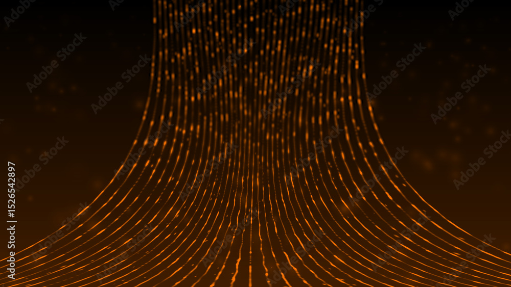 Poster digital flowing of hi-tech 3d data stream through cyber space, glowing sci-fi digital particles tech