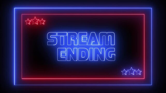 Neon Stream Ending Screen, Futuristic Stream Overlay Animation