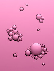 Clear pink cosmetic gel serum oil bubble texture background Hyaluronic skin care moisturizer product sample with bubbles macro