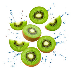 Floating Fresh Kiwi Slice with S