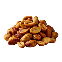 Obraz premium Roasted peanuts pile isolated on transparent background