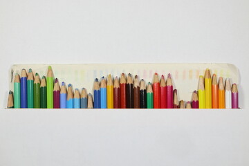 Color pencils isolated on white background.
