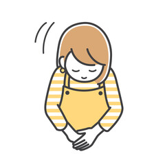 お辞儀をする若い主婦