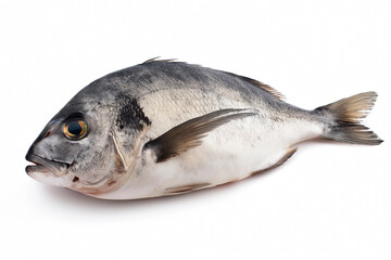Raw fresh fish dorado isolated on white background