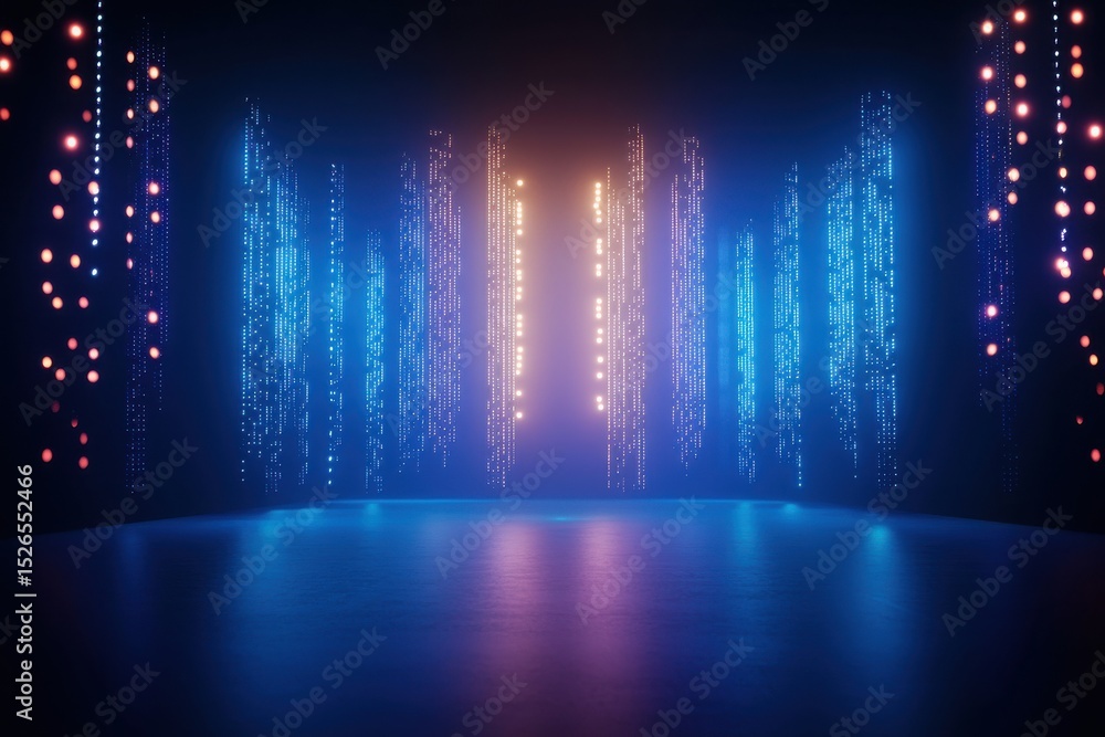 Aufkleber dynamic light show performance digital studio visual art dark environment wide angle view modern aes