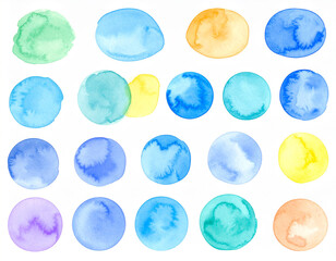 Fototapeta premium watercolor circles isolated on a white background