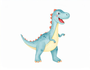 Fototapeta premium tyrannosaurus rex dinosaur watercolor illustration isolated on a white background