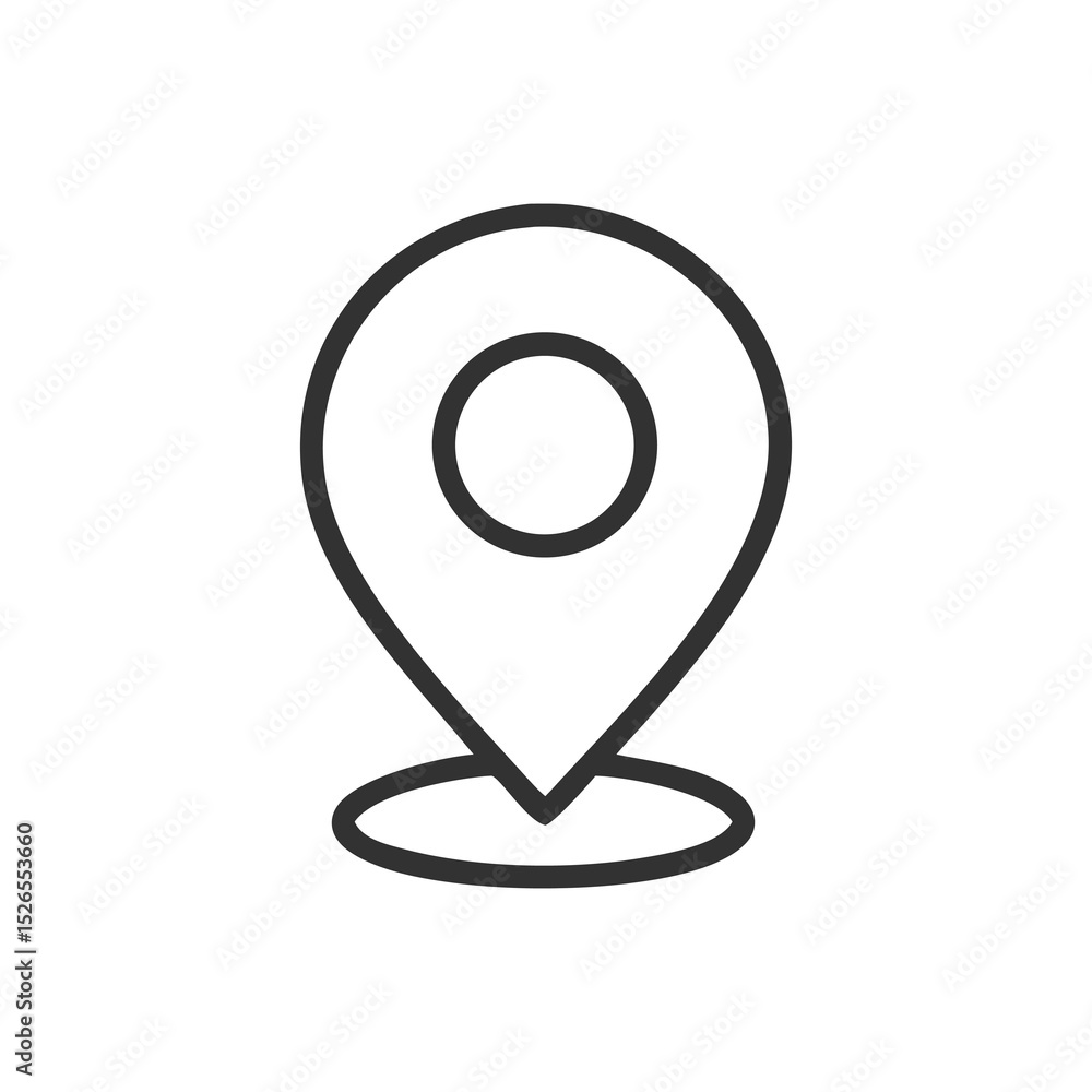 Poster collection of map pointer and pin icons for navigation and location symbols silhouette line art illu