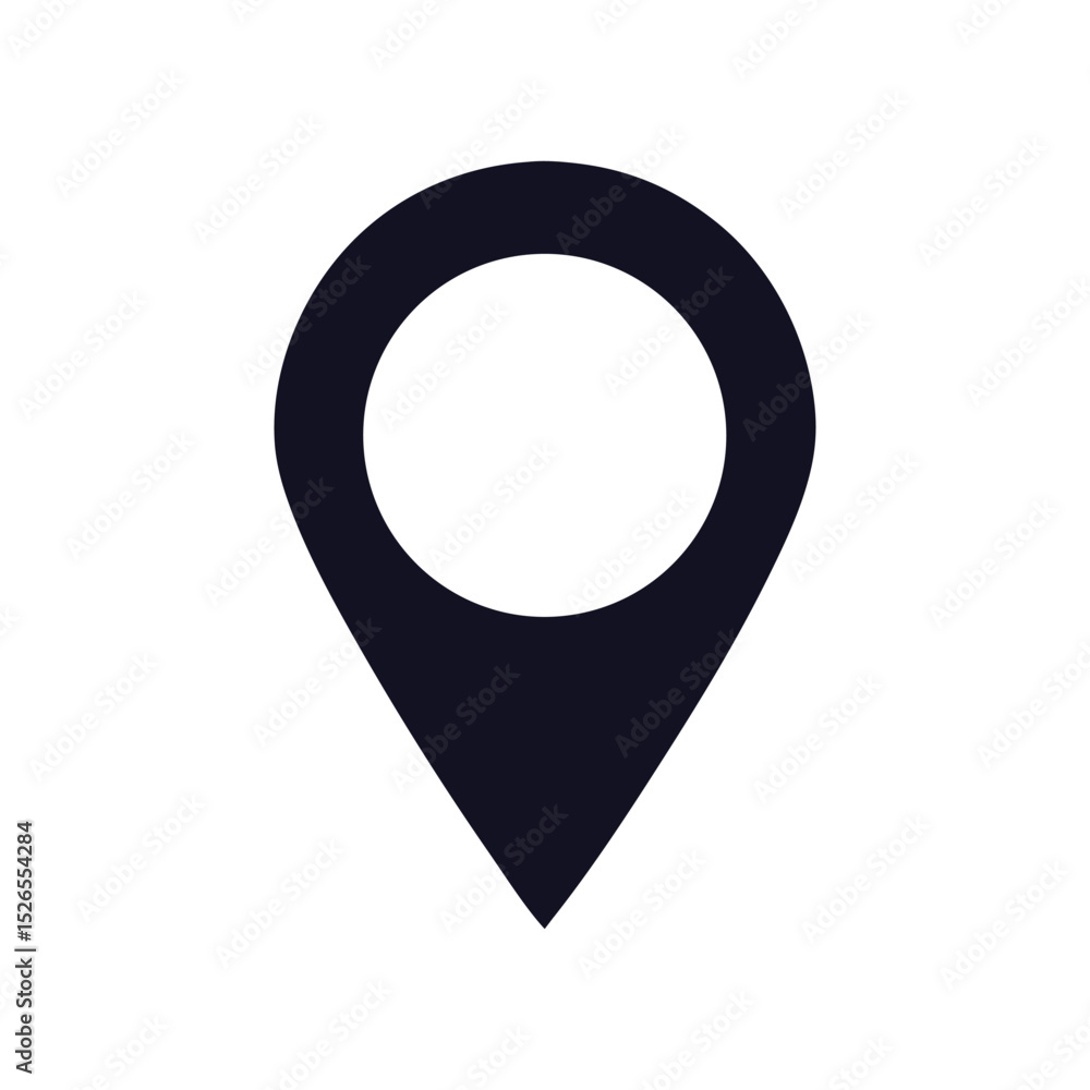 Poster vector 3d map pointer icon with a round pin marker for web location design silhouette illustration