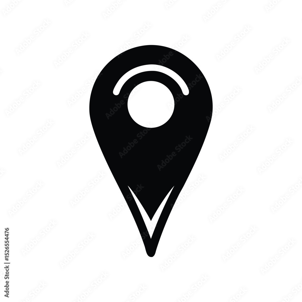 Poster a vector illustration set of map pointer icons and symbols for navigation and location silhouette on