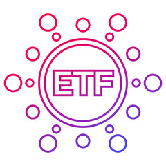 ETF icon, exchange traded funds line design icon
