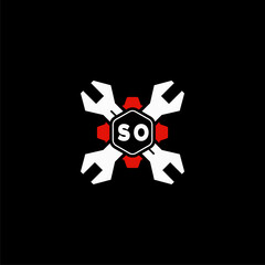 SO Initials Vektor Stok Otomotif Logo Design