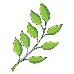 Cute cartoon hand drawn vector steam with leaves clipart.