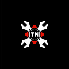Fototapeta premium TN Initials Vektor Stok Otomotif Logo Design