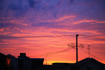 美しい夕焼けの街