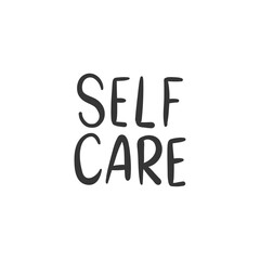 Self Care - lettering vector isolated on white background