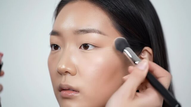 Applying Blush: Asian Woman's Makeup Tutorial
