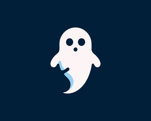 Minimal ghost design for halloween branding