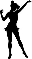 Silhouette of a graceful dancer in a dynamic pose