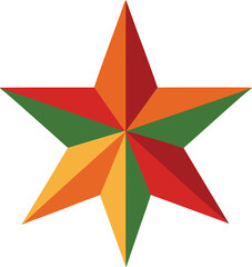 Obraz premium christmas star icon clipart vector on transparent background 