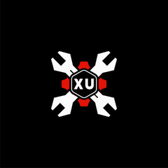 XU Initials Vektor Stok Otomotif Logo Design