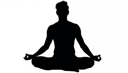 Serene individual meditating in lotus position, inner peace