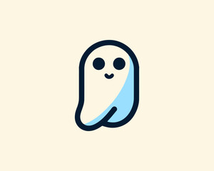 Cute ghost logo for halloween branding