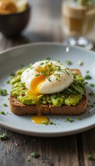 Avocado Toast with Poached Egg and Microgreens