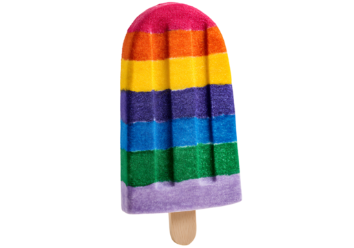 Rainbow popsicle summer treat sweet frozen dessert, On Transparent Background