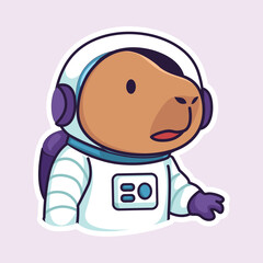 Cute Astronaut Capybara Illustration Design
