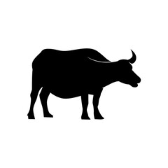 black cow silhouette, animal silhouette