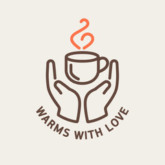 Minimalistic coffee shop logo design with warm and inviting elements