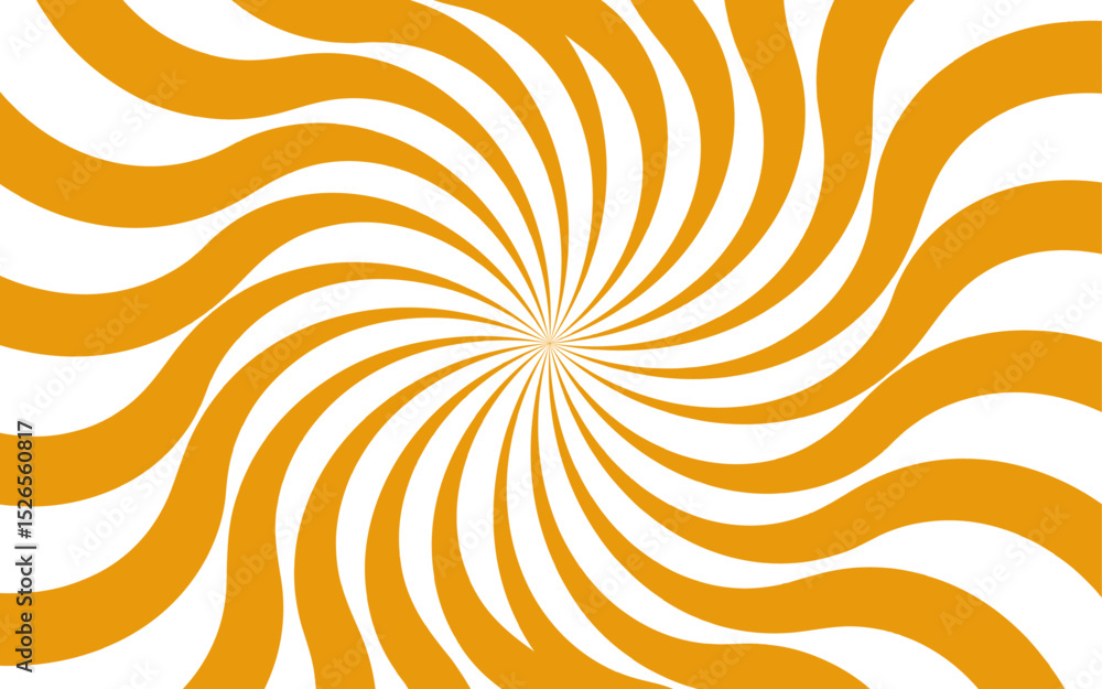 Poster abstract dynamic vibrant background with bright yellow and white spiral rays. sunburst pinwheel desi
