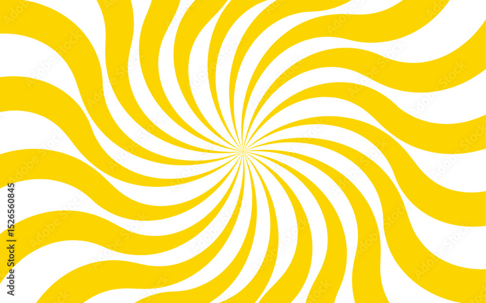 Aufkleber abstract dynamic vibrant background with bright yellow and white spiral rays. sunburst pinwheel desi