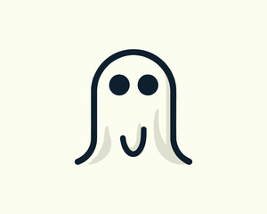 Flat ghost symbol vector in halloween style