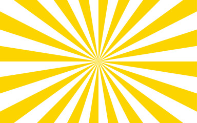 Abstract dynamic vibrant background with bright yellow and white spiral rays. Sunburst pinwheel design, with sense of movement and energy. Wavy, curved stripes twist with a visual illusion of spinning