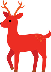 reindeer icon clipart vector on transparent background	
