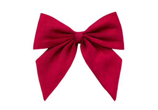 Elegant crimson red bow isolated on black background perfect for holiday or gift wrapping designs, On Transparent Background