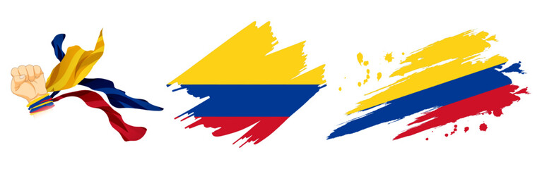 Vector illustration of Colombia flag composition on transparent background