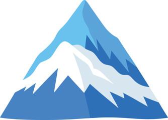 Fototapeta premium snowy mountain icon clipart vector on transparent background 