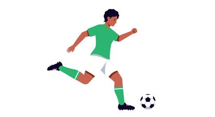 Obraz premium A dynamic vector illustration of a soccer player kicking a ball with energy and focus