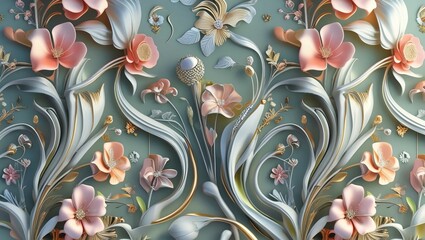 abstract floral background with flowers