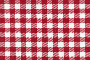 Close-up of red and white checkered fabric