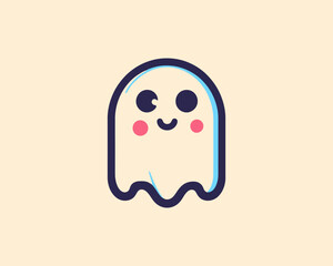 Fototapeta premium Simple ghost icon in halloween concept illustration